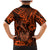 Hawaii Fish Hook Family Matching Mermaid Dress and Hawaiian Shirt Polynesian Pattern Orange Version - Wonder Print Shop