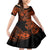 Hawaii Fish Hook Family Matching Mermaid Dress and Hawaiian Shirt Polynesian Pattern Orange Version - Wonder Print Shop