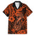 Hawaii Fish Hook Family Matching Mermaid Dress and Hawaiian Shirt Polynesian Pattern Orange Version - Wonder Print Shop