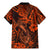 Hawaii Fish Hook Family Matching Mermaid Dress and Hawaiian Shirt Polynesian Pattern Orange Version - Wonder Print Shop