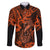 Hawaii Fish Hook Family Matching Puletasi Dress and Hawaiian Shirt Polynesian Pattern Orange Version - Wonder Print Shop