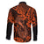 Hawaii Fish Hook Family Matching Puletasi Dress and Hawaiian Shirt Polynesian Pattern Orange Version - Wonder Print Shop
