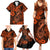 Hawaii Fish Hook Family Matching Summer Maxi Dress and Hawaiian Shirt Polynesian Pattern Orange Version - Wonder Print Shop