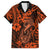 Hawaii Fish Hook Family Matching Summer Maxi Dress and Hawaiian Shirt Polynesian Pattern Orange Version - Wonder Print Shop