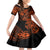 Hawaii Fish Hook Family Matching Tank Maxi Dress and Hawaiian Shirt Polynesian Pattern Orange Version - Wonder Print Shop