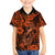 Hawaii Fish Hook Family Matching Tank Maxi Dress and Hawaiian Shirt Polynesian Pattern Orange Version - Wonder Print Shop