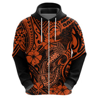 Hawaii Fish Hook Hoodie Polynesian Pattern Orange Version - Wonder Print Shop