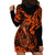 Hawaii Fish Hook Hoodie Dress Polynesian Pattern Orange Version - Wonder Print Shop