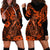 Hawaii Fish Hook Hoodie Dress Polynesian Pattern Orange Version - Wonder Print Shop