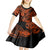 Hawaii Fish Hook Kid Short Sleeve Dress Polynesian Pattern Orange Version - Wonder Print Shop