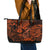 Hawaii Fish Hook Leather Tote Bag Polynesian Pattern Orange Version - Wonder Print Shop