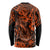 Hawaii Fish Hook Long Sleeve Shirt Polynesian Pattern Orange Version - Wonder Print Shop