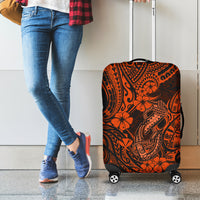 Hawaii Fish Hook Luggage Cover Polynesian Pattern Orange Version - Wonder Print Shop