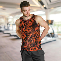 Hawaii Fish Hook Men Tank Top Polynesian Pattern Orange Version - Wonder Print Shop
