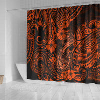 Hawaii Fish Hook Shower Curtain Polynesian Pattern Orange Version LT01