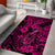 Hawaii Fish Hook Area Rug Hibiscus Hawaii Tribal Tattoo Pink Version - Wonder Print Shop
