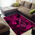Hawaii Fish Hook Area Rug Hibiscus Hawaii Tribal Tattoo Pink Version - Wonder Print Shop