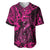 Hawaii Fish Hook Baseball Jersey Hibiscus Hawaii Tribal Tattoo Pink Version - Wonder Print Shop