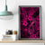 Hawaii Fish Hook Canvas Wall Art Hibiscus Hawaii Tribal Tattoo Pink Version - Wonder Print Shop