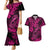 Hawaii Fish Hook Couples Matching Mermaid Dress and Hawaiian Shirt Hibiscus Hawaii Tribal Tattoo Pink Version - Wonder Print Shop