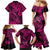 Hawaii Fish Hook Family Matching Mermaid Dress and Hawaiian Shirt Hibiscus Hawaii Tribal Tattoo Pink Version - Wonder Print Shop