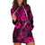 Hawaii Fish Hook Hoodie Dress Hibiscus Hawaii Tribal Tattoo Pink Version - Wonder Print Shop