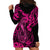 Hawaii Fish Hook Hoodie Dress Hibiscus Hawaii Tribal Tattoo Pink Version - Wonder Print Shop