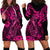 Hawaii Fish Hook Hoodie Dress Hibiscus Hawaii Tribal Tattoo Pink Version - Wonder Print Shop