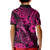 Hawaii Fish Hook Kid Polo Shirt Hibiscus Hawaii Tribal Tattoo Pink Version - Wonder Print Shop