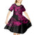 Hawaii Fish Hook Kid Short Sleeve Dress Hibiscus Hawaii Tribal Tattoo Pink Version - Wonder Print Shop