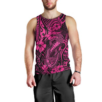 Hawaii Fish Hook Men Tank Top Hibiscus Hawaii Tribal Tattoo Pink Version - Wonder Print Shop