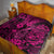Hawaii Fish Hook Quilt Hibiscus Hawaii Tribal Tattoo Pink Version - Wonder Print Shop