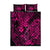 Hawaii Fish Hook Quilt Bed Set Hibiscus Hawaii Tribal Tattoo Pink Version - Wonder Print Shop