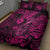 Hawaii Fish Hook Quilt Bed Set Hibiscus Hawaii Tribal Tattoo Pink Version - Wonder Print Shop