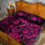 Hawaii Fish Hook Quilt Bed Set Hibiscus Hawaii Tribal Tattoo Pink Version - Wonder Print Shop