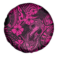 Hawaii Fish Hook Spare Tire Cover Hibiscus Hawaii Tribal Tattoo Pink Version - Wonder Print Shop