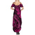 Hawaii Fish Hook Summer Maxi Dress Hibiscus Hawaii Tribal Tattoo Pink Version - Wonder Print Shop