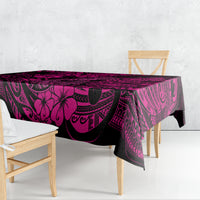 Hawaii Fish Hook Tablecloth Hibiscus Hawaii Tribal Tattoo Pink Version - Wonder Print Shop