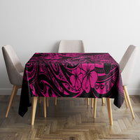 Hawaii Fish Hook Tablecloth Hibiscus Hawaii Tribal Tattoo Pink Version - Wonder Print Shop