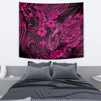 Hawaii Fish Hook Tapestry Hibiscus Hawaii Tribal Tattoo Pink Version - Wonder Print Shop