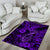 Hawaii Fish Hook Area Rug Hibiscus Hawaii Tribal Tattoo Purple Version - Wonder Print Shop