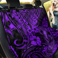 Hawaii Fish Hook Back Car Seat Cover Hibiscus Hawaii Tribal Tattoo Purple Version - Wonder Print Shop