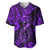 Hawaii Fish Hook Baseball Jersey Hibiscus Hawaii Tribal Tattoo Purple Version - Wonder Print Shop