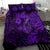 Hawaii Fish Hook Bedding Set Hibiscus Hawaii Tribal Tattoo Purple Version - Wonder Print Shop
