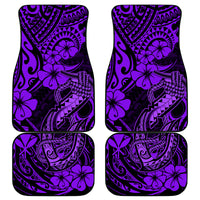 Hawaii Fish Hook Car Mats Hibiscus Hawaii Tribal Tattoo Purple Version - Wonder Print Shop
