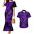 Hawaii Fish Hook Couples Matching Mermaid Dress and Hawaiian Shirt Hibiscus Hawaii Tribal Tattoo Purple Version - Wonder Print Shop