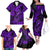 Hawaii Fish Hook Family Matching Off Shoulder Long Sleeve Dress and Hawaiian Shirt Hibiscus Hawaii Tribal Tattoo Purple Version - Wonder Print Shop