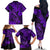 Hawaii Fish Hook Family Matching Off Shoulder Long Sleeve Dress and Hawaiian Shirt Hibiscus Hawaii Tribal Tattoo Purple Version - Wonder Print Shop
