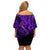 Hawaii Fish Hook Family Matching Off Shoulder Short Dress and Hawaiian Shirt Hibiscus Hawaii Tribal Tattoo Purple Version - Wonder Print Shop