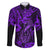 Hawaii Fish Hook Family Matching Puletasi Dress and Hawaiian Shirt Hibiscus Hawaii Tribal Tattoo Purple Version - Wonder Print Shop